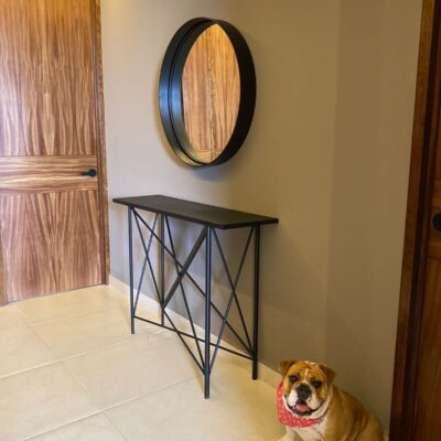 Set Credenza y Espejo Industrial Nova | Estilo Contemporáneo en Hierro Negro